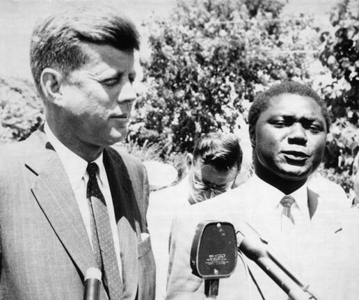 Senator John F. Kennedy and Kenyan nationalist Tom Mboya