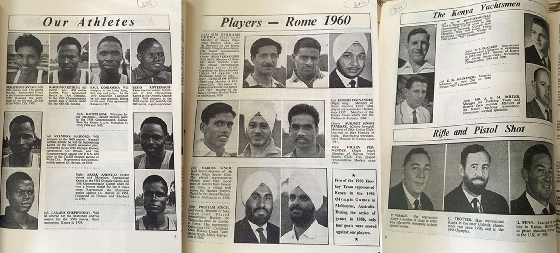 Images and bios of Kenya's Rome 1960 team.